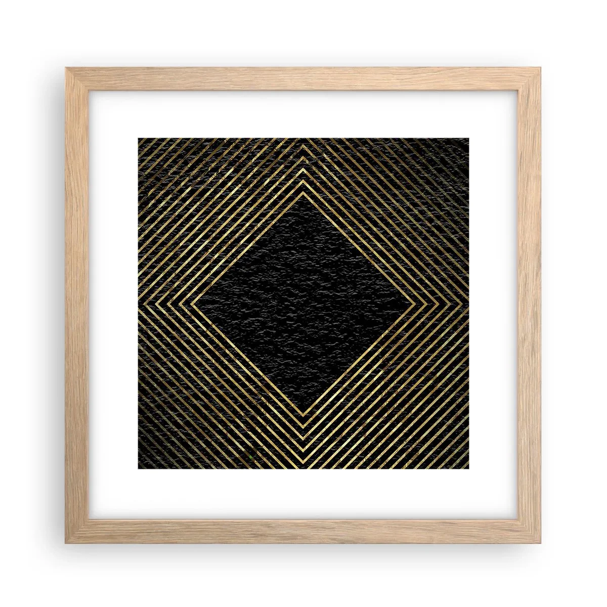 Poster in cornice rovere chiaro - Geometria in stile glamour - 30x30 cm
