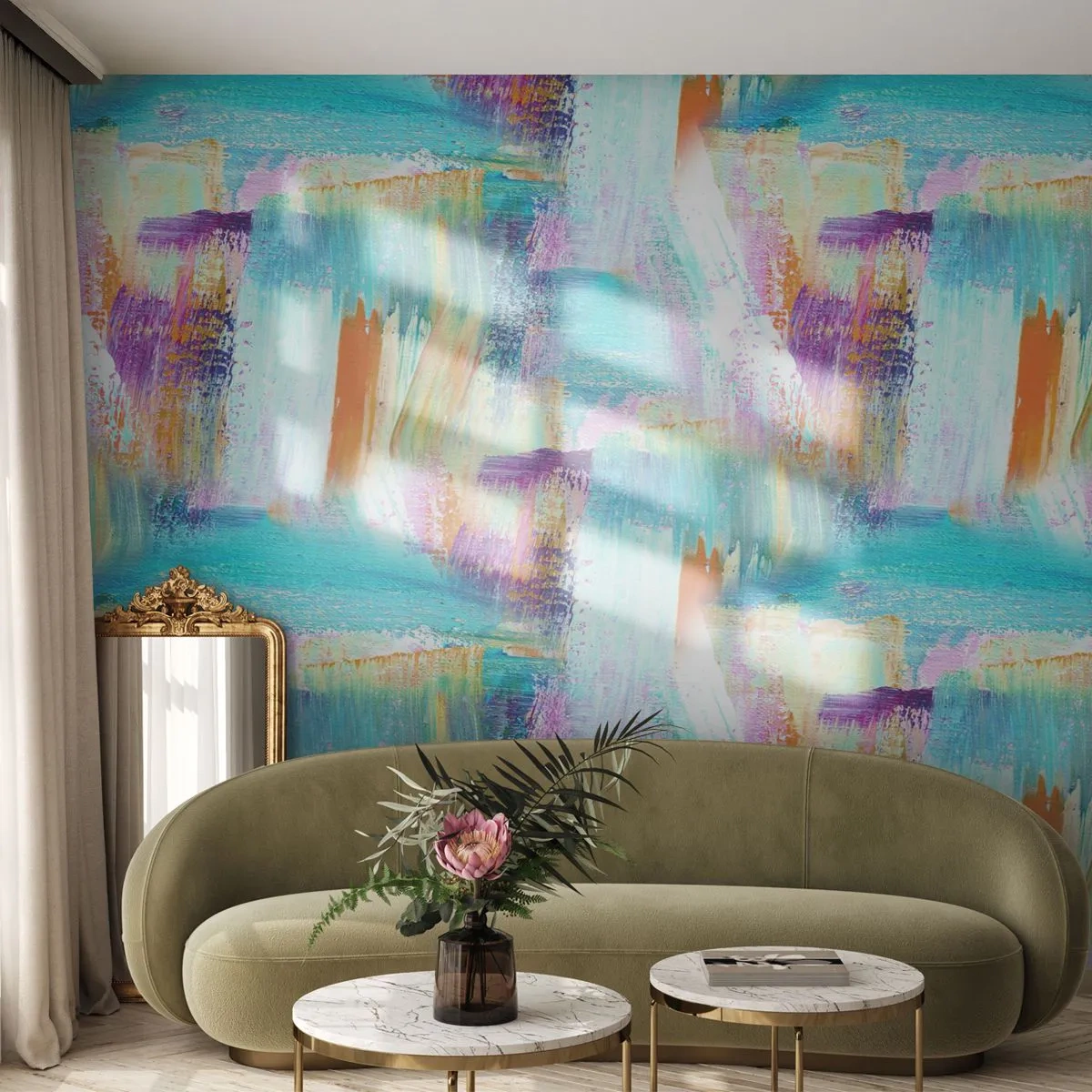 Fotomurali Premium Sand - Mite intreccio soffuso - Astrazione, Pezzo, Pittura - 350x256 cm