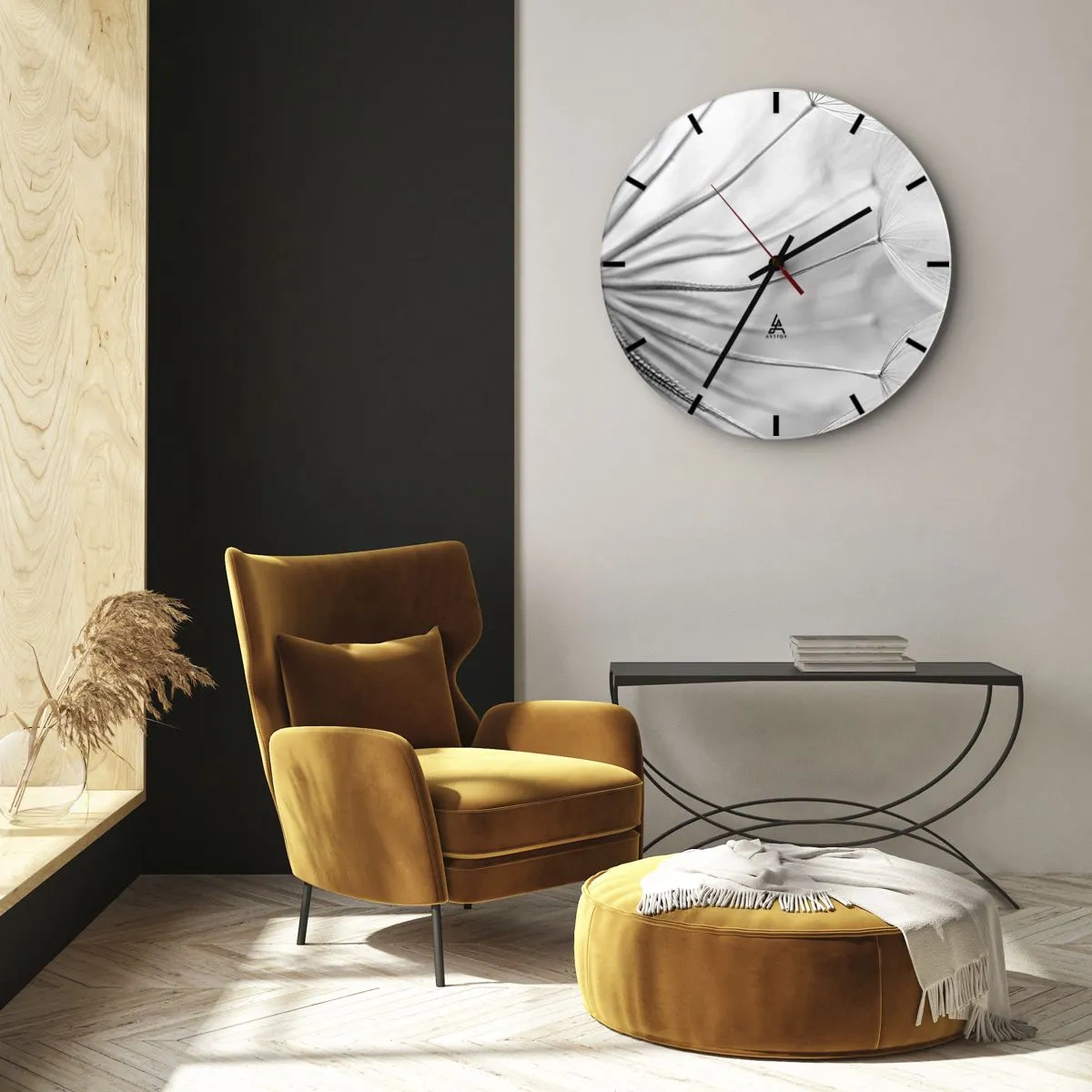 Orologio da parete - Orologio in Vetro - Denti di leone, aquiloni - 40x40 cm