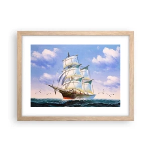 Poster in cornice rovere chiaro - Con orgoglio nel vento - 40x30 cm