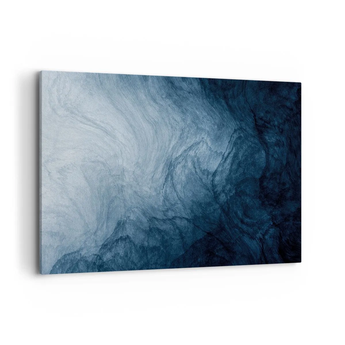 Quadro su tela - Stampe su Tela - Una composizione astratta nei toni del blu e del blu navy. - 120x80cm - Arrivando in profondità - Decorazione murale moderna per soggiorno e camera da letto ARTTOR