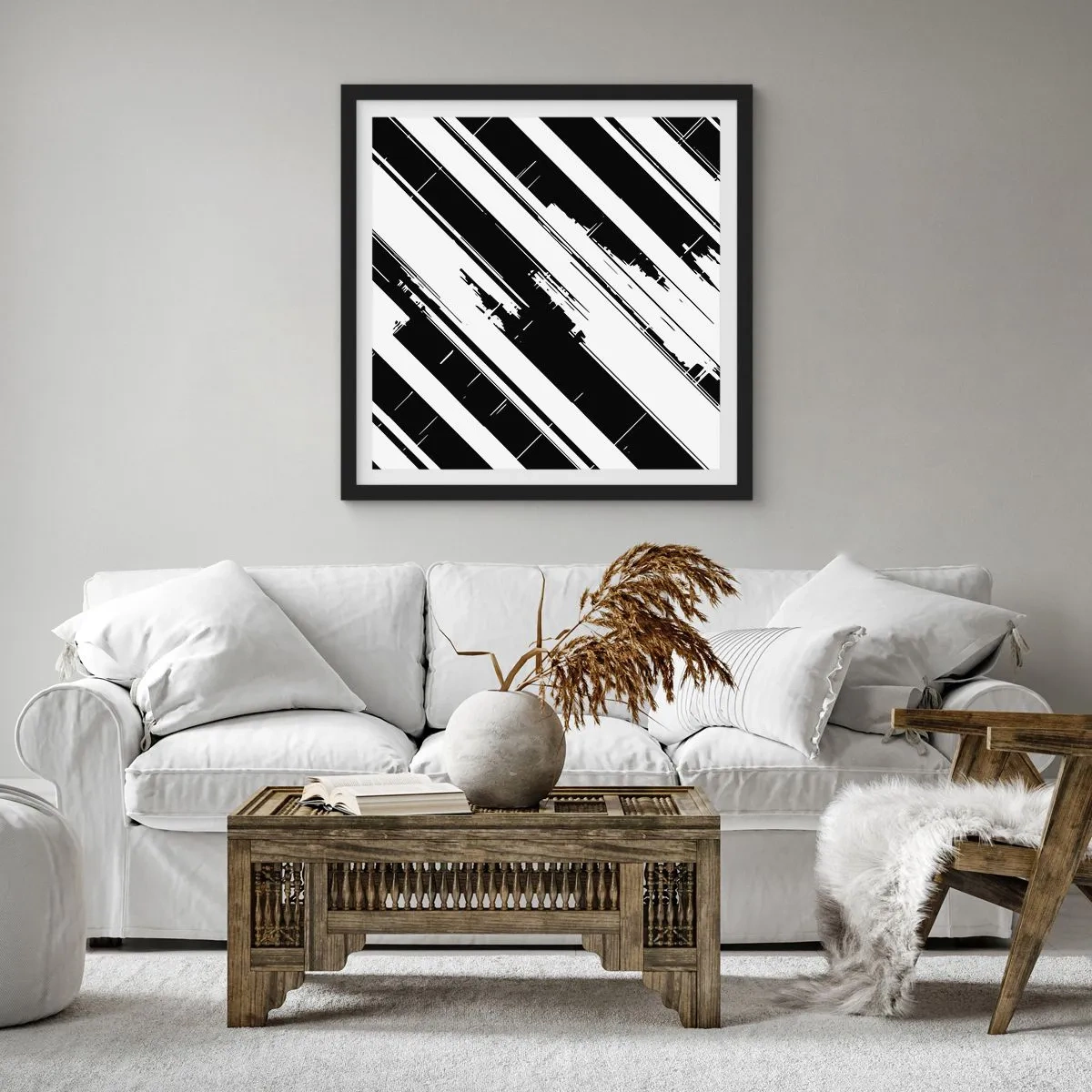 Poster in cornice nera - Composizione intensa e dinamica - 30x30 cm