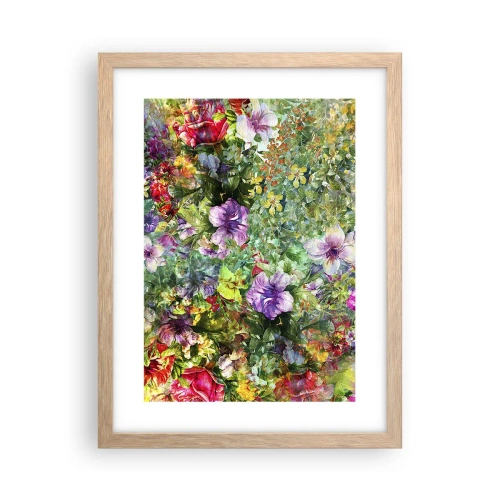 Poster in cornice rovere chiaro - Perdersi nei fiori - 30x40 cm