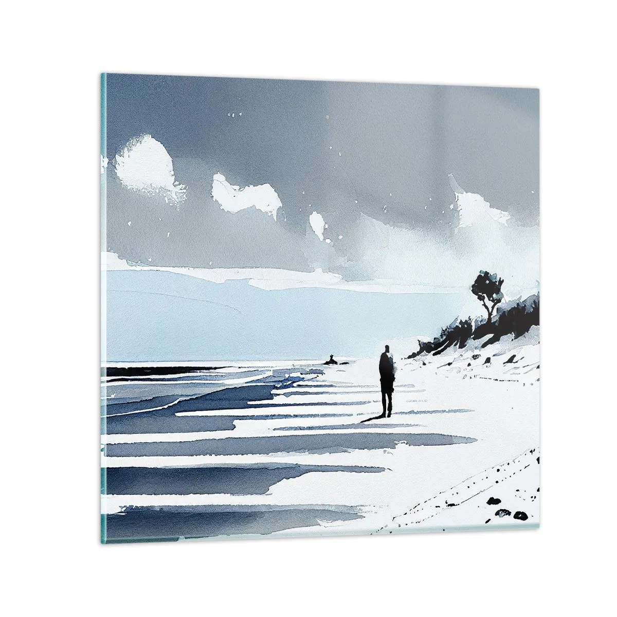 Quadro su vetro - Solo con se stesso - 30x30 cm