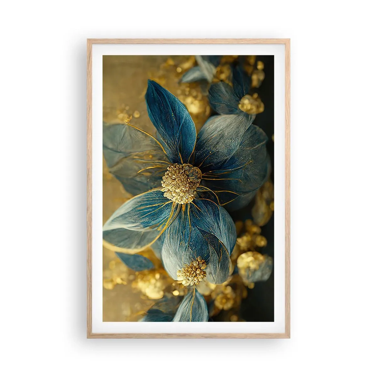 Poster in cornice rovere chiaro - Fiorire d'oro - 61x91 cm