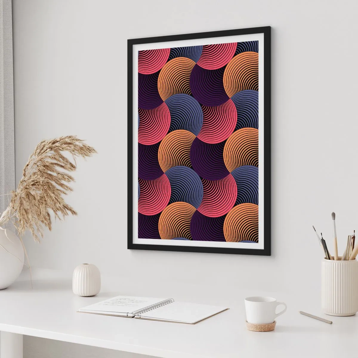 Poster in cornice nera - Al ritmo delle sfere - 30x40 cm