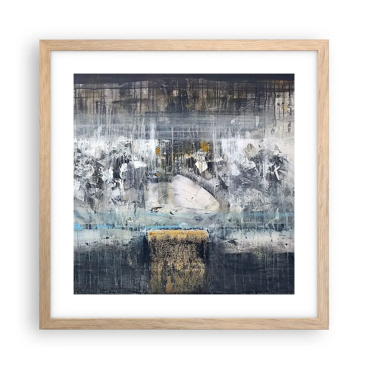Poster in cornice rovere chiaro - Talvolta è facile, talvolta è difficile - 40x40 cm