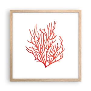 Poster in cornice rovere chiaro - Filigrana di corallo - 40x40 cm