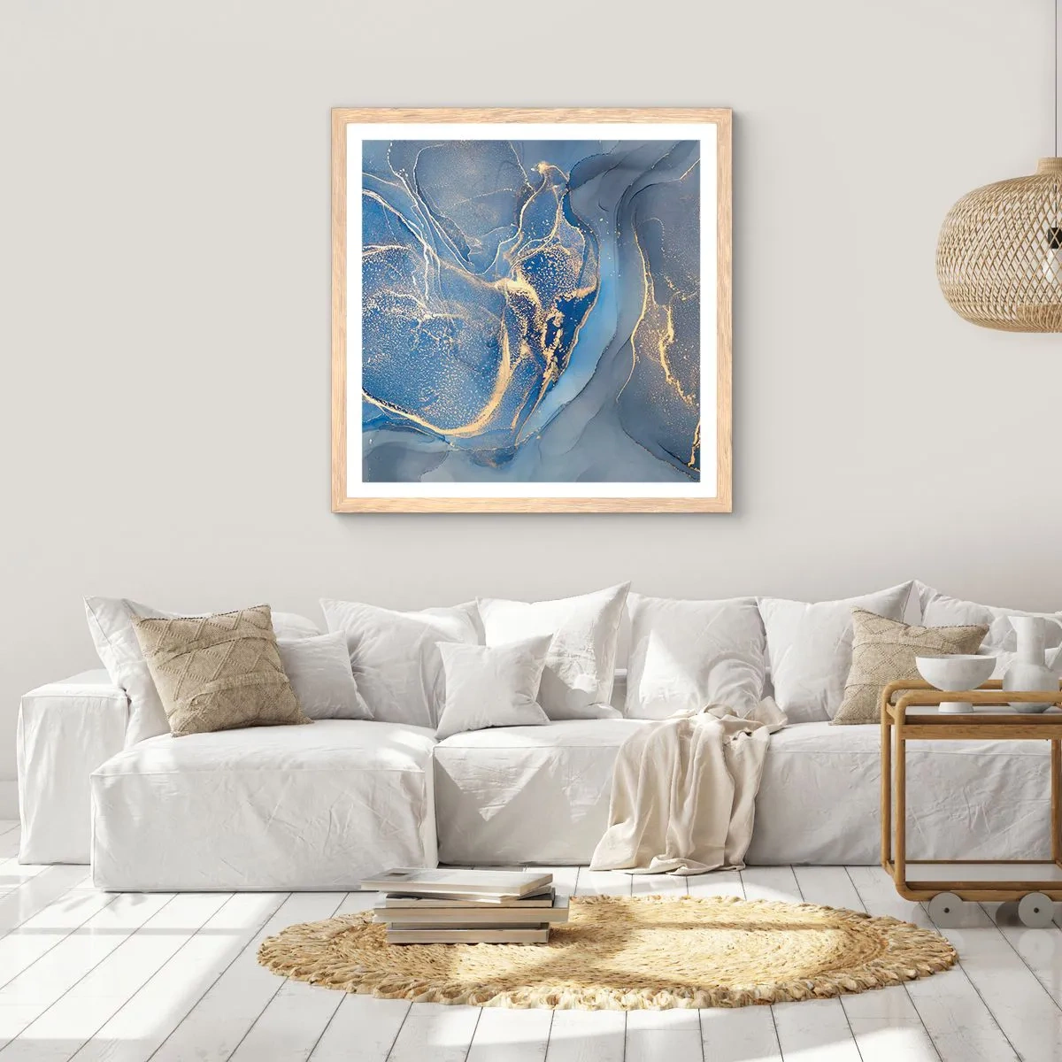 Poster in cornice rovere chiaro - Polvere d'oro - 40x40 cm