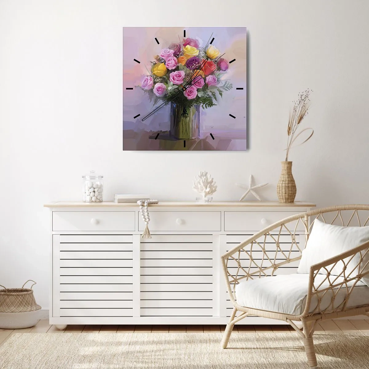 Orologio da parete - Orologio in Vetro - Bellezza immobile - 30x30 cm