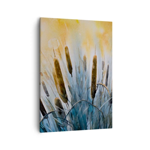 Quadro su tela - Stampe su Tela - Canne pittoresche sotto i raggi del sole - 50x70cm - Fresco dell'acqua, calore del sole - Decorazione murale moderna per soggiorno e camera da letto ARTTOR