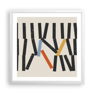 Poster in cornice bianca - Composizione: domino - 50x50 cm