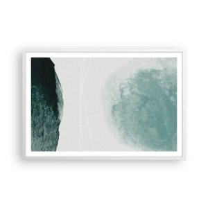Poster in cornice bianca - Incontro con la nebbia - 91x61 cm