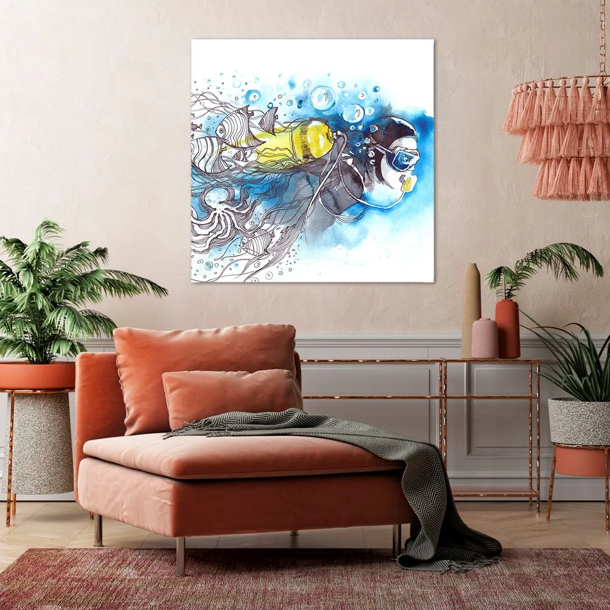 Quadro su tela - Stampe su Tela - Il grande blu - 50x50 cm