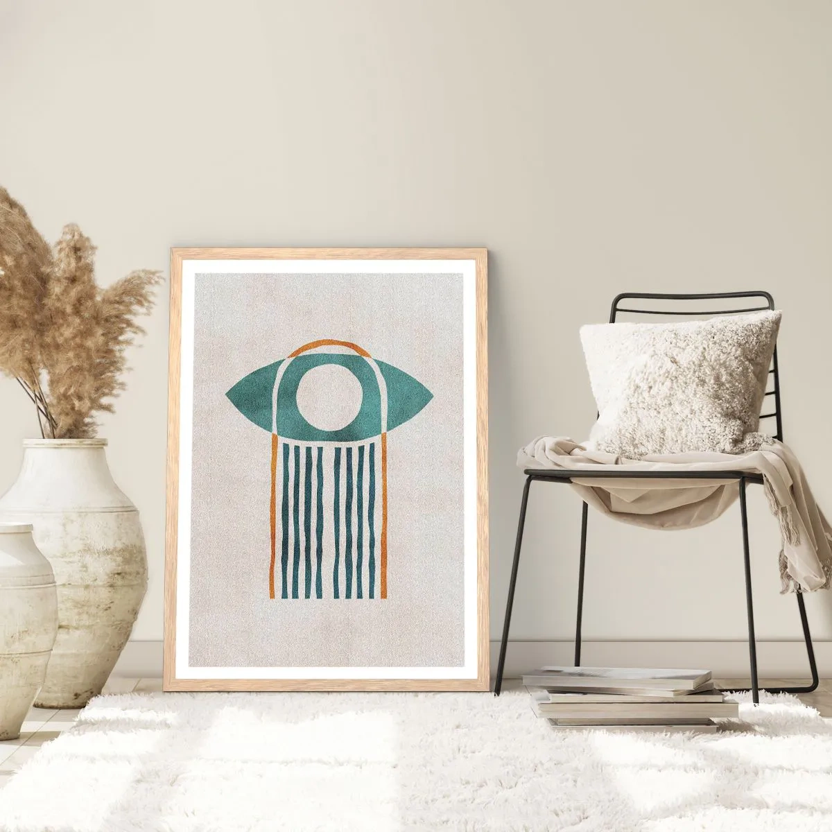 Poster in cornice rovere chiaro - Segni e rituali - 61x91 cm