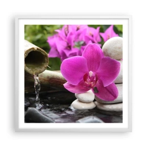 Poster in cornice bianca - E già ti riposi - 60x60 cm