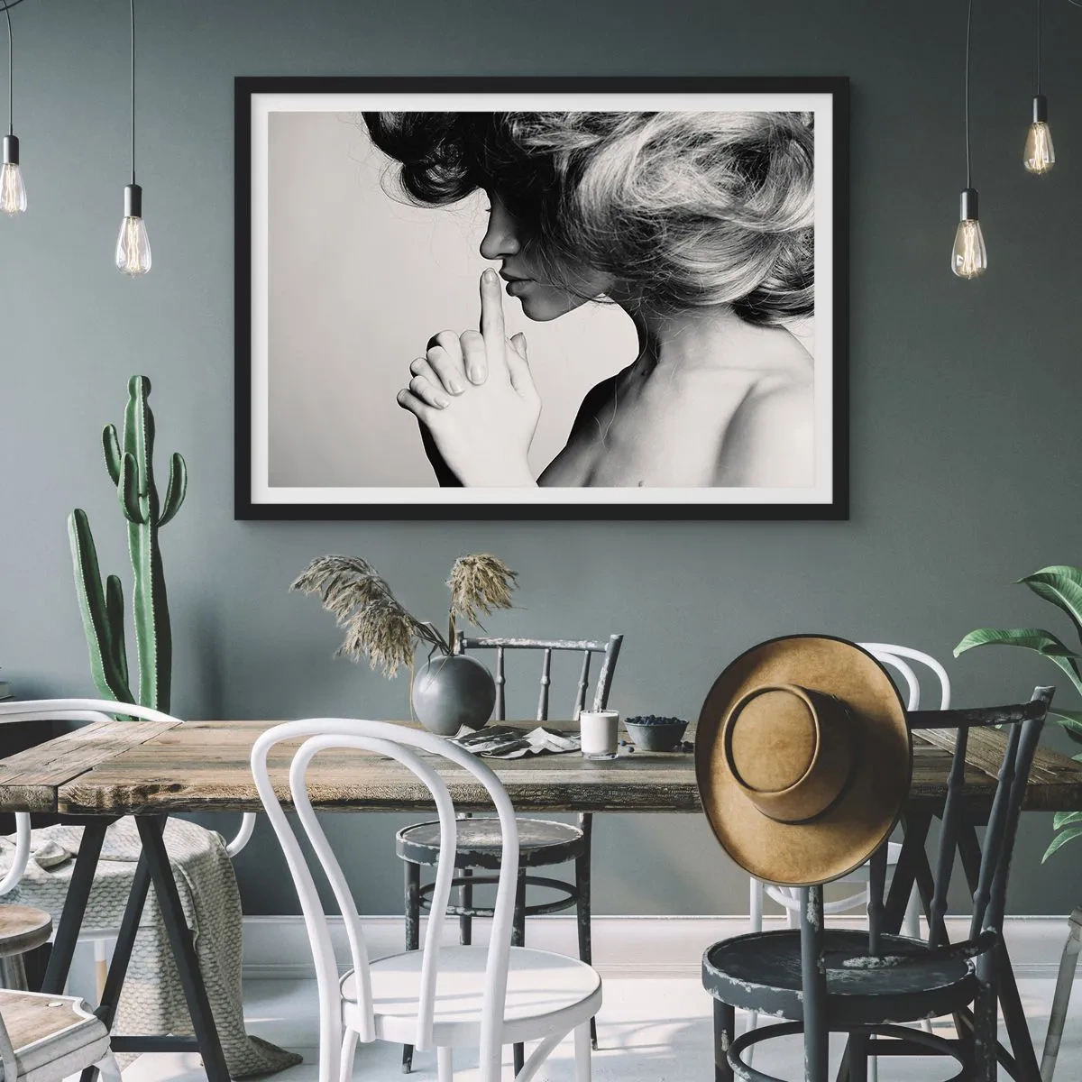 Poster in cornice nera - Ascoltando se stessa - 50x40 cm