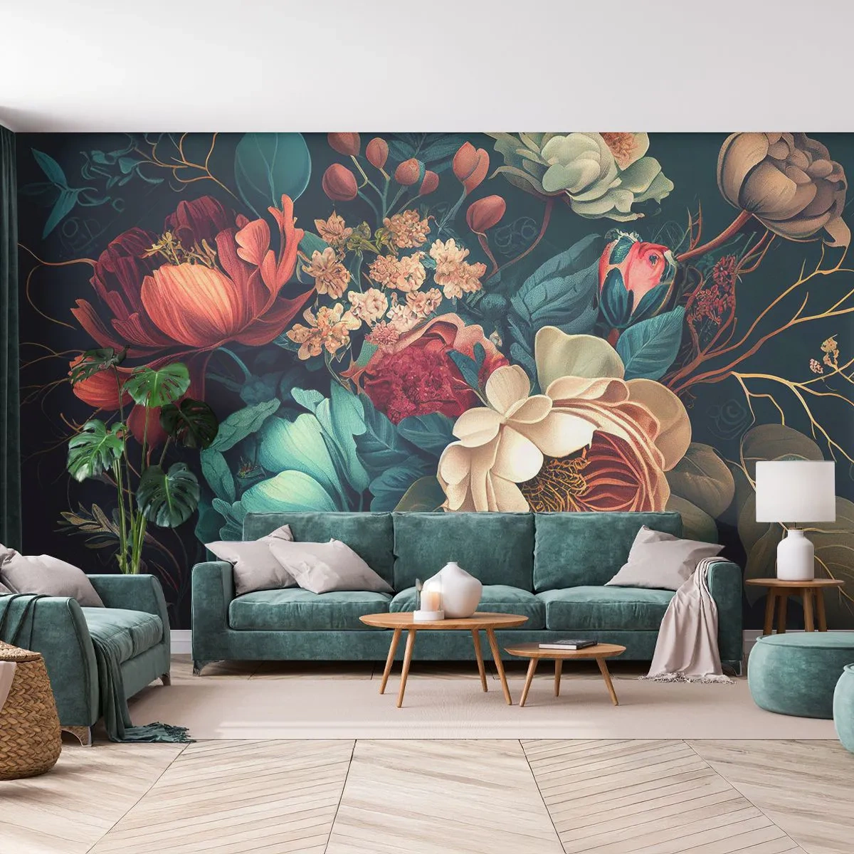 Fotomurale su misura Premium Sand - Il fascino del 19esimo secolo - Fiori, Shabby Chic, Classico
