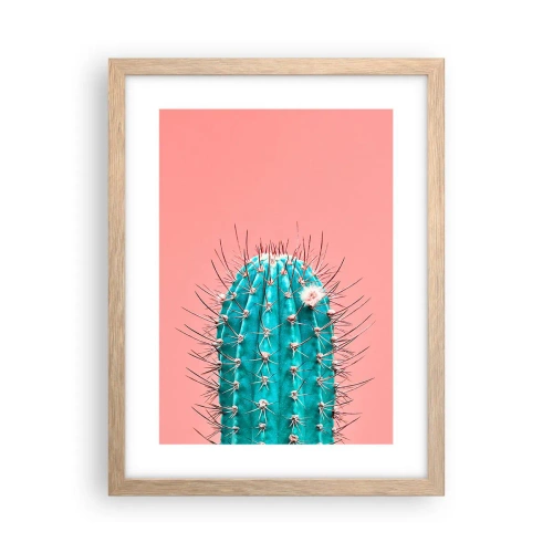 Poster in cornice rovere chiaro - Stai attento - 30x40 cm