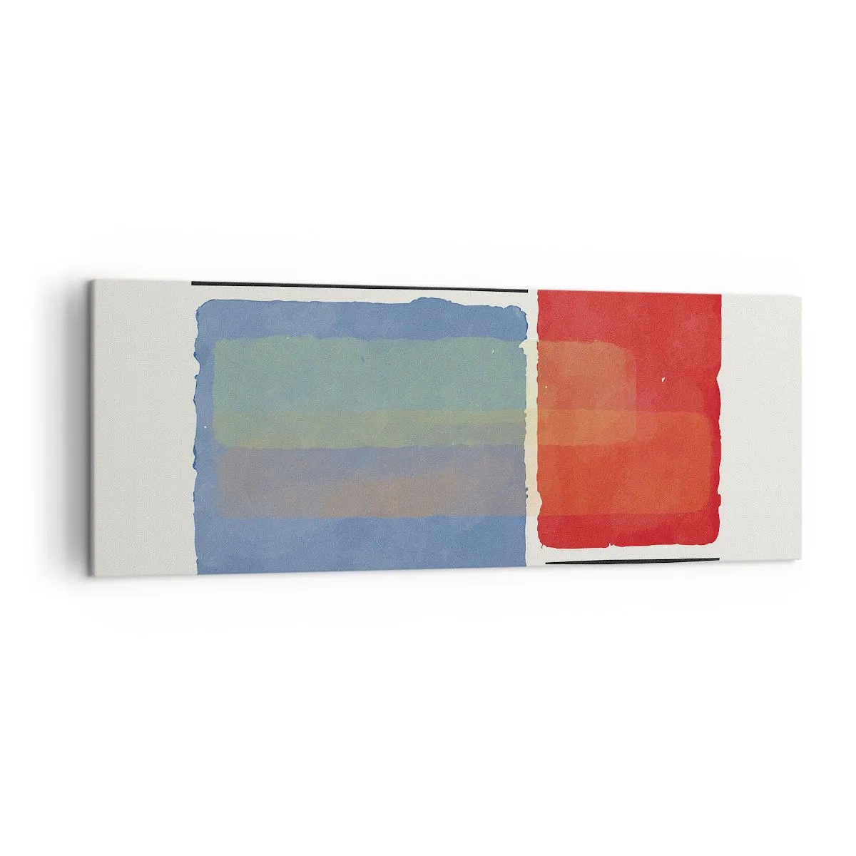 Quadro su tela - Stampe su Tela - Composizione geometrica con blocchi colorati e linee - 140x50cm - Spirito e lettera della geometria - Decorazione murale moderna per soggiorno e camera da letto ARTTOR