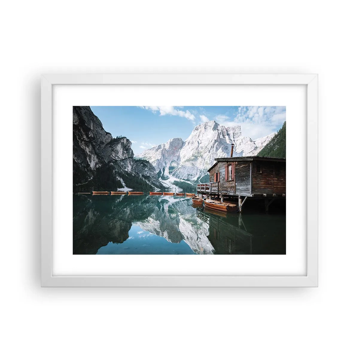 Poster in cornice bianca - Mattina cristallina sui monti - 40x30 cm