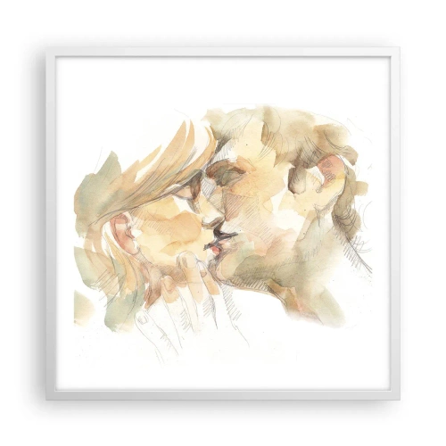 Poster in cornice bianca - Sarà l'anima gemella? - 60x60 cm