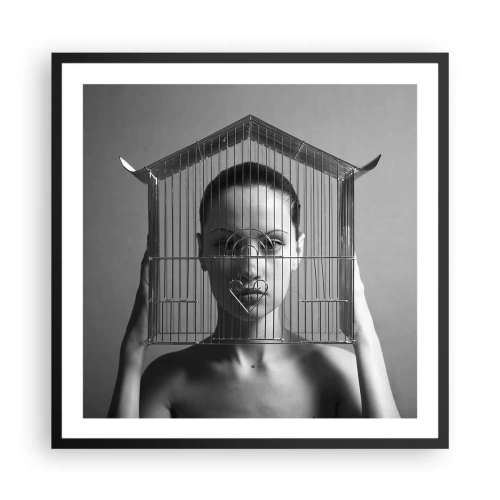 Poster in cornice nera - Ritratto un po' surreale - 60x60 cm