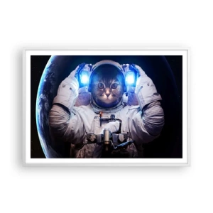 Poster in cornice bianca - Houston, avete un problema - 100x70 cm