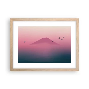 Poster in cornice rovere chiaro - Viandanti sopra le nuvole - 40x30 cm