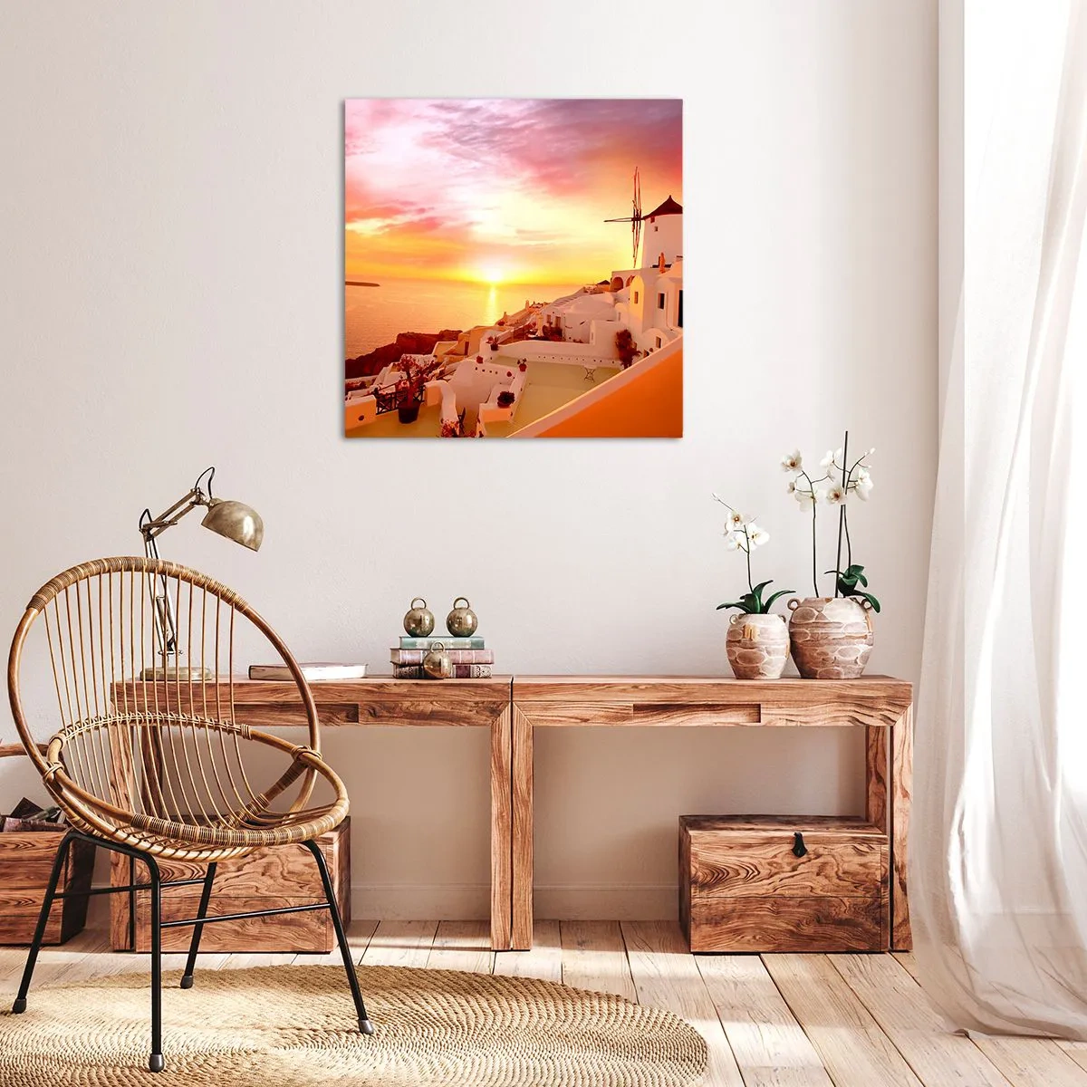 Quadro su tela - Stampe su Tela - Sciogliersi nel bianco e nell'oro - 30x30 cm