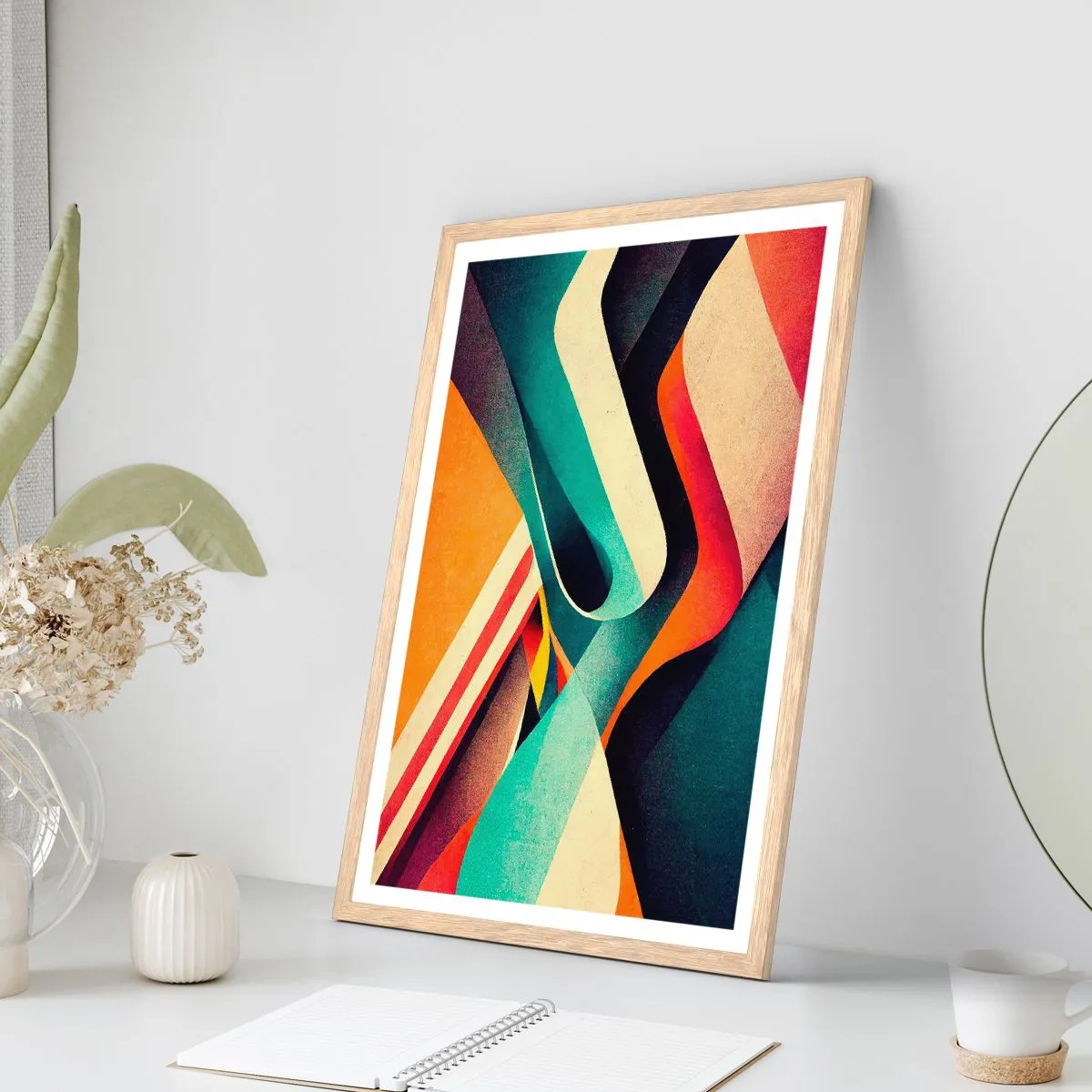 Poster in cornice rovere chiaro - Composizione intensa - 70x100 cm