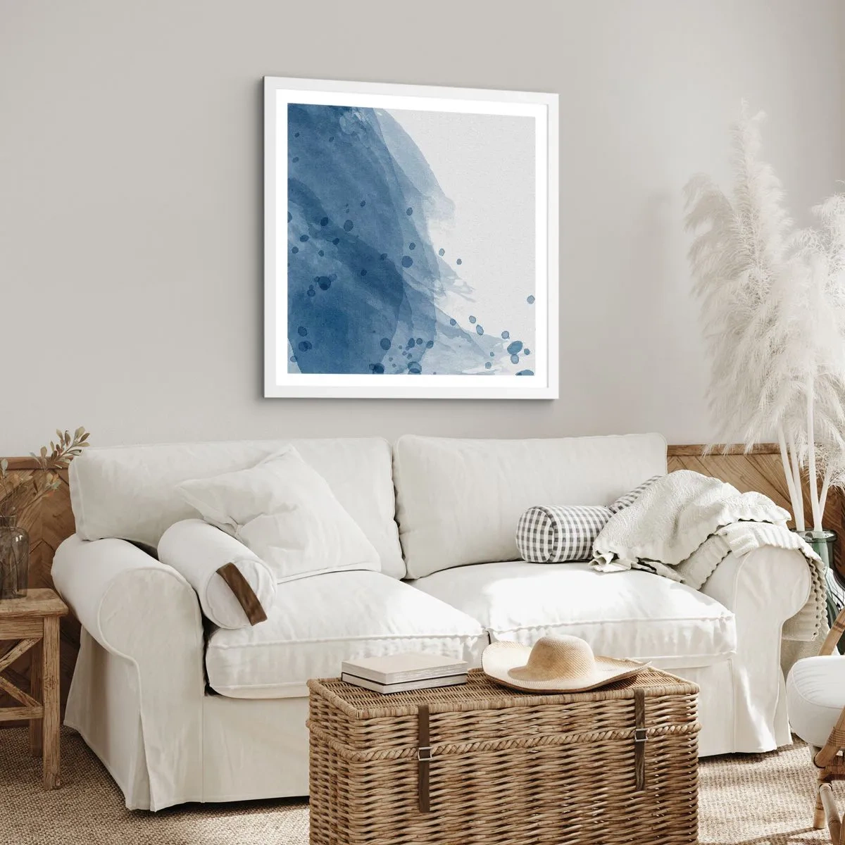Poster in cornice bianca - Tulle blu - 40x40 cm