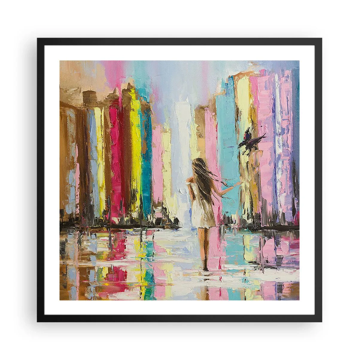 Poster in cornice nera - Seguimi - 60x60 cm