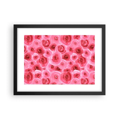 Poster in cornice nera - Rose in alto e in basso - 40x30 cm
