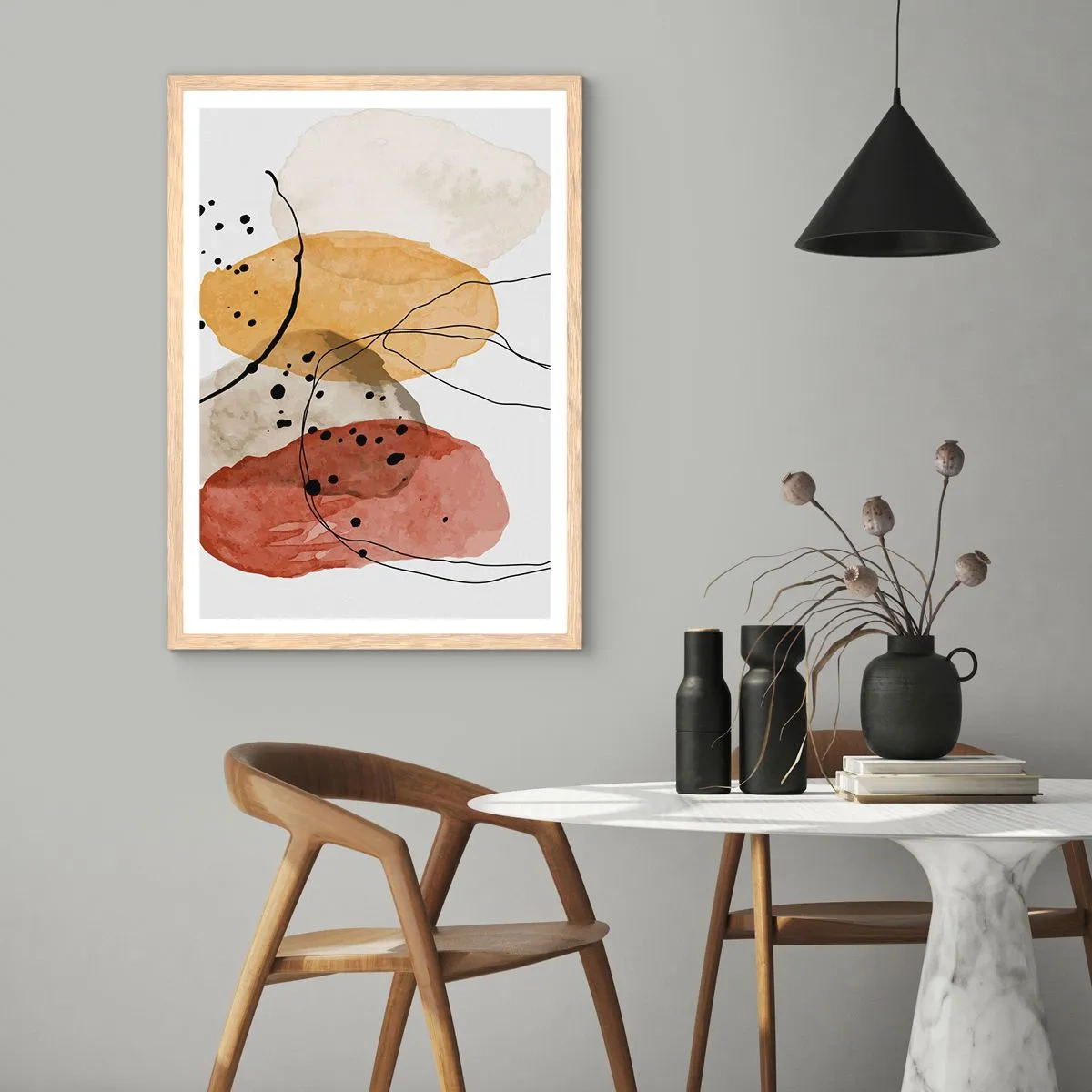 Poster in cornice rovere chiaro - Come aria leggera e trasparente - 70x100 cm