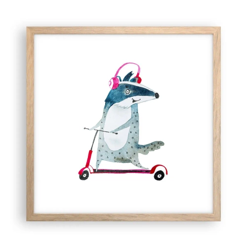 Poster in cornice rovere chiaro - Tassi di gioia - 40x40 cm