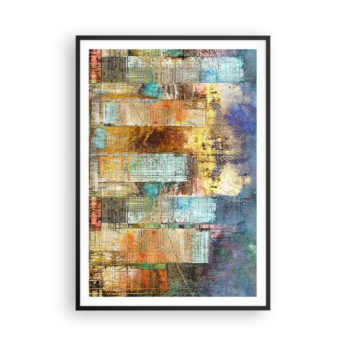 Poster in cornice nera - Metropoli nel sole - 70x100 cm