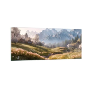 Quadro su vetro - Valle idilliaca - 100x40 cm