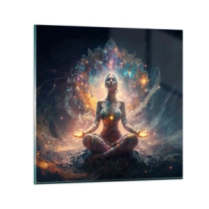 Quadro su vetro - Un flusso di energia buona - 30x30 cm