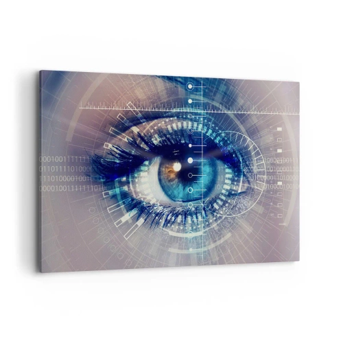 Quadro su tela - Stampe su Tela - Un occhio tecnologico con un'interfaccia futuristica - 120x80cm - Credi di conoscermi - Decorazione murale moderna per soggiorno e camera da letto ARTTOR