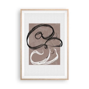 Poster in cornice rovere chiaro - Composizione: alla ricerca della pienezza - 61x91 cm