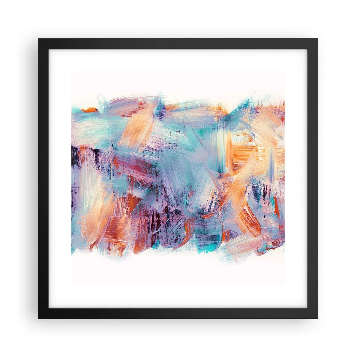 Poster in cornice nera - Caos colorato - 40x40 cm