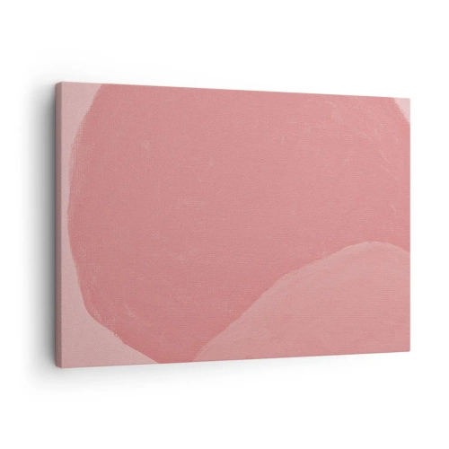 Quadro su tela - Stampe su Tela - Delicata astrazione nei toni del rosa, forme organiche e minimalismo - 70x50cm - Composizione organica in rosa - Decorazione murale moderna per soggiorno e camera da letto ARTTOR