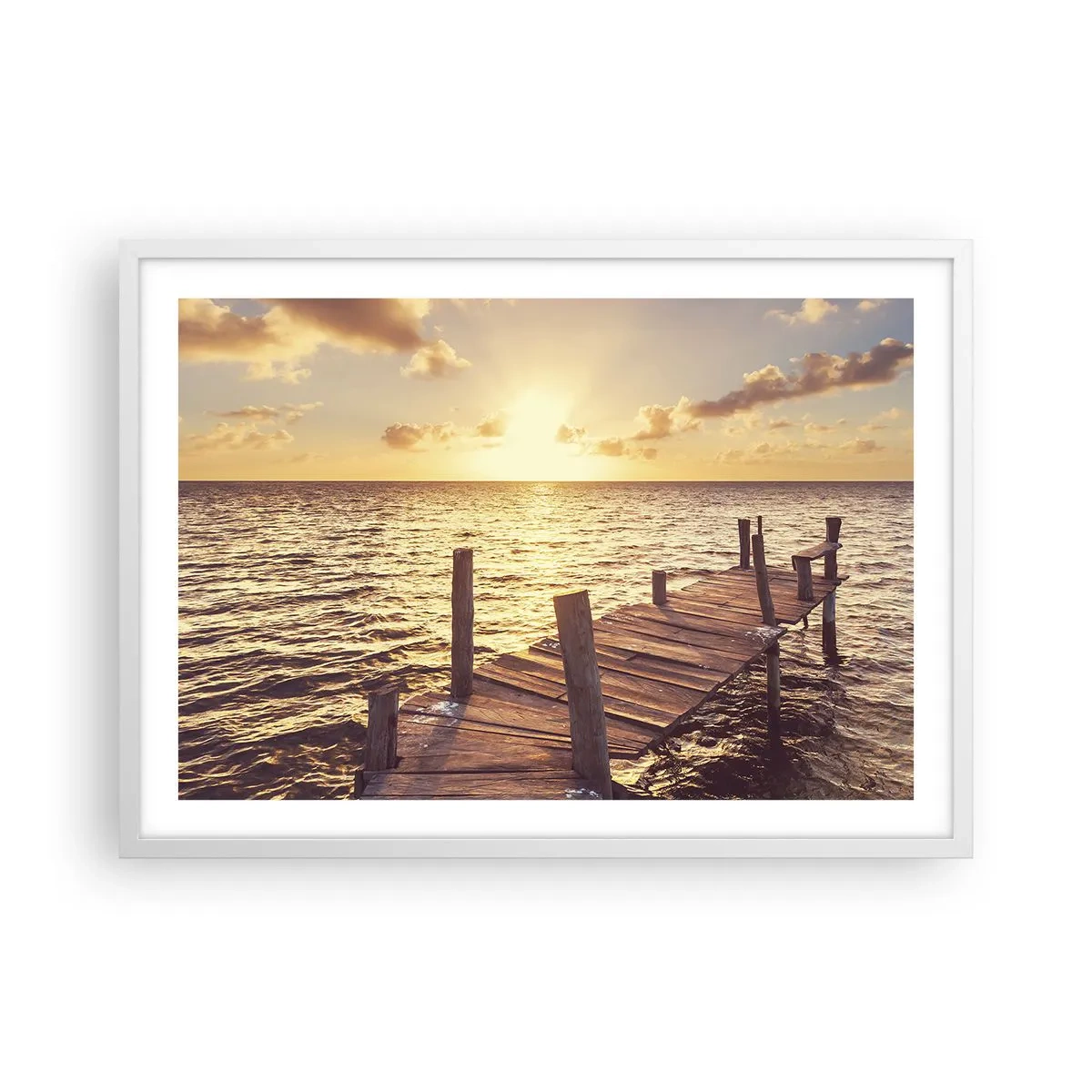 Poster in cornice bianca - Il paese dorato della mitezza - 70x50 cm