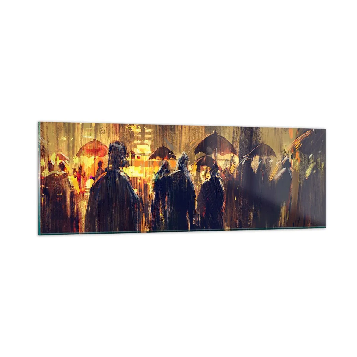 Quadro su vetro - Gli adoratori della pioggia - 90x30 cm