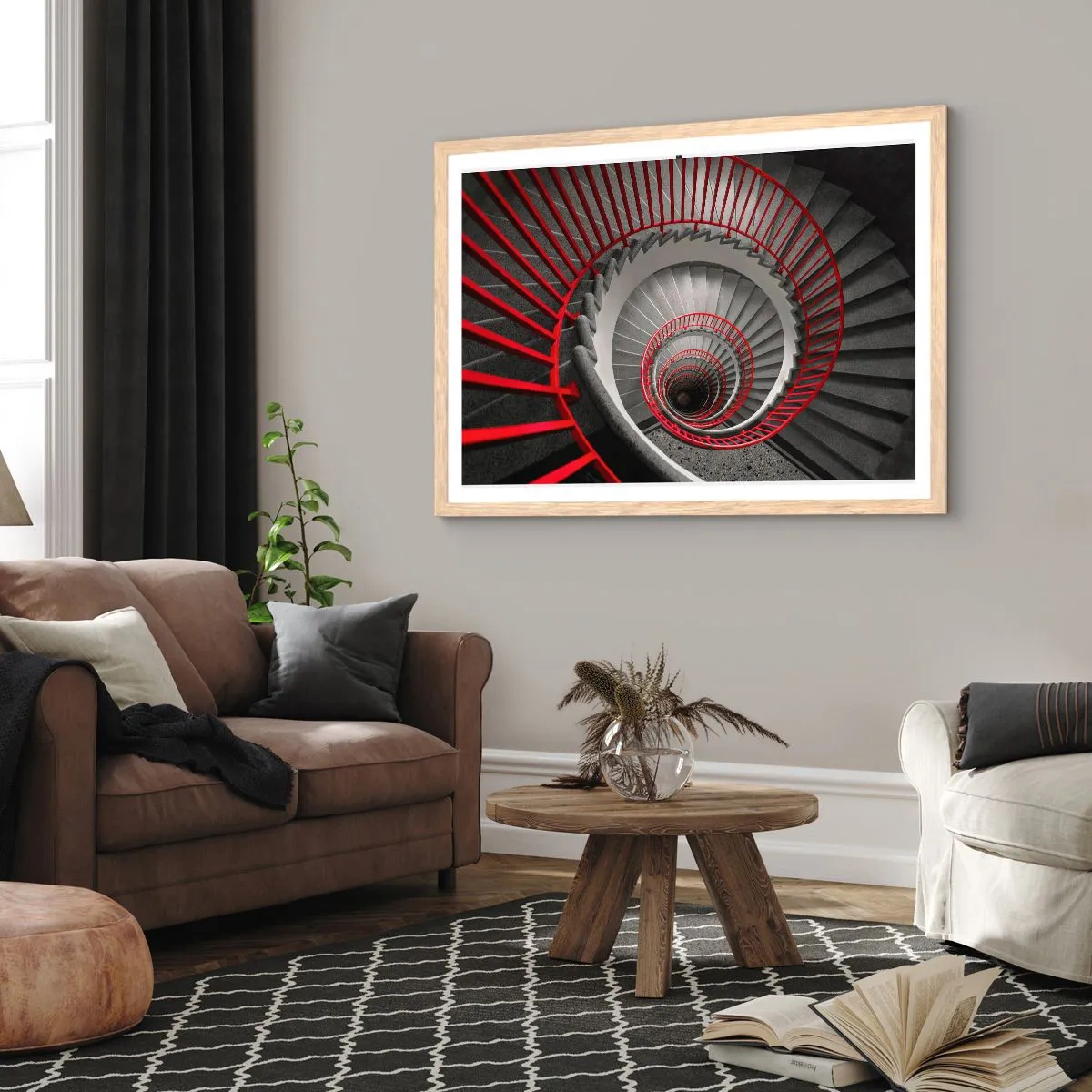 Poster in cornice rovere chiaro - I giochi dell'architettura - 50x40 cm