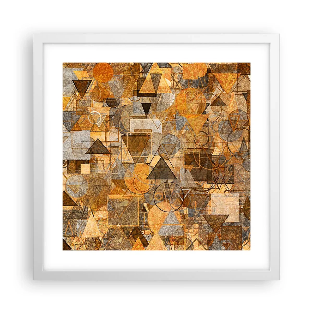 Poster in cornice bianca - Il mondo compreso nella forma - 40x40 cm