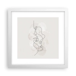 Poster in cornice bianca - Intrecciati in un abbraccio - 30x30 cm