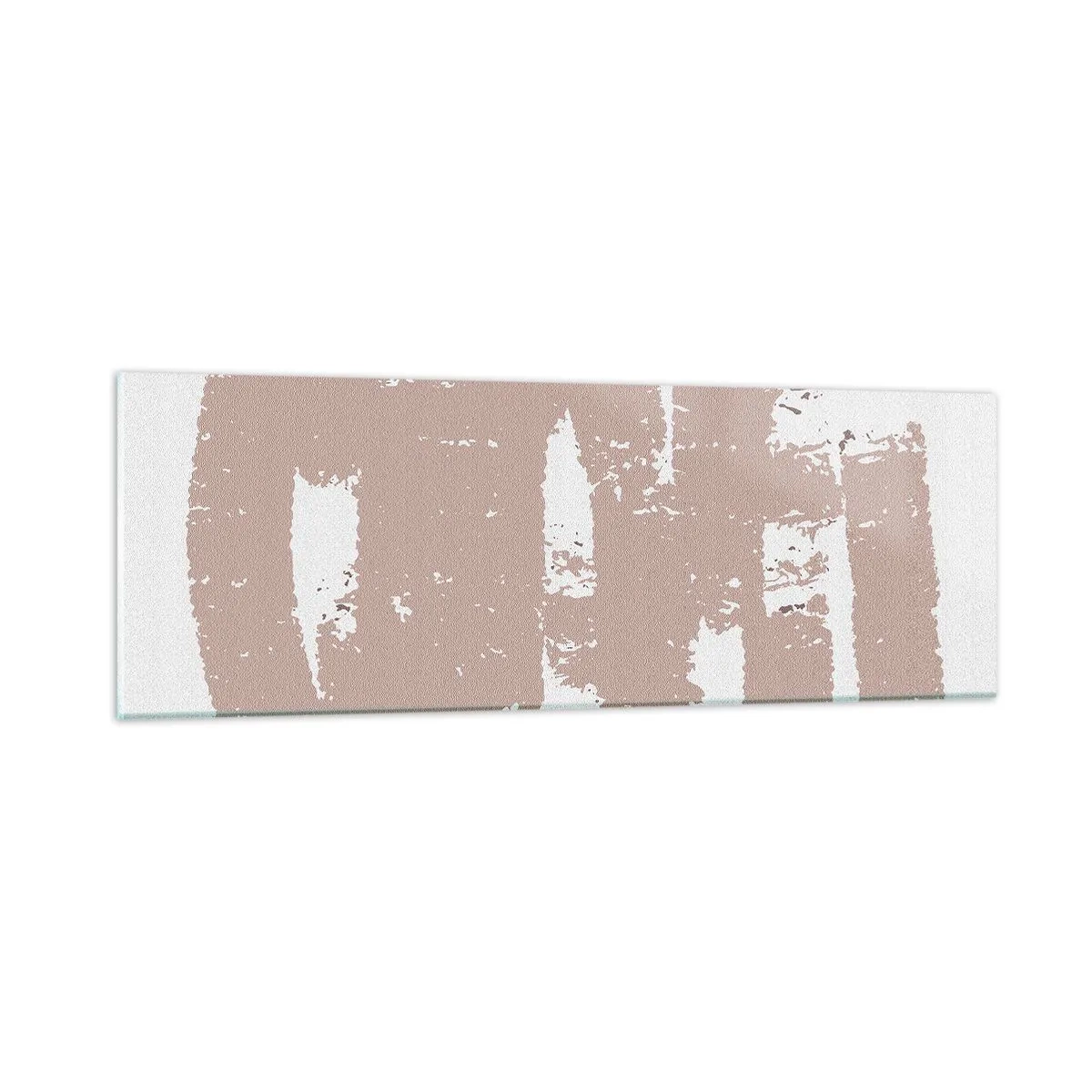 Quadro su vetro - Astrazione in un rosa mite - 90x30 cm