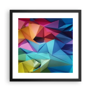 Poster in cornice nera - Origami arcobaleno - 40x40 cm